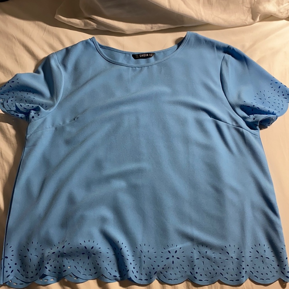 shein Blue Top